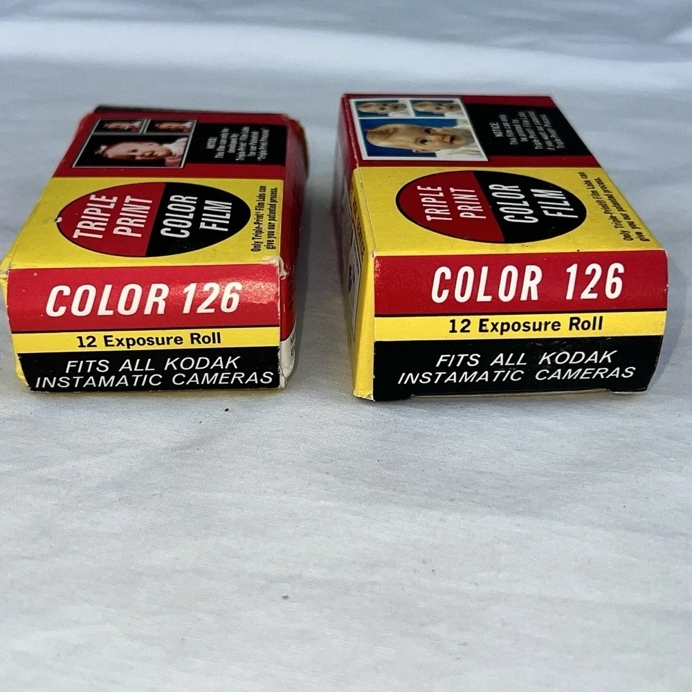 Lot of 2 Triple Print 126 Color Film 12 Exposures Expired 1973-74 Unused NOS